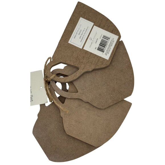 Coffee-Themed Coaster Set Of 4 With Quotes - Cup Shaped - Rustic Decor - Picture 2 of 4